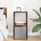 vidaXL Κομοδίνο Καπνιστό Δρύς 35 x 32 x 68,5 εκ Επεξεργασμένο Ξύλο