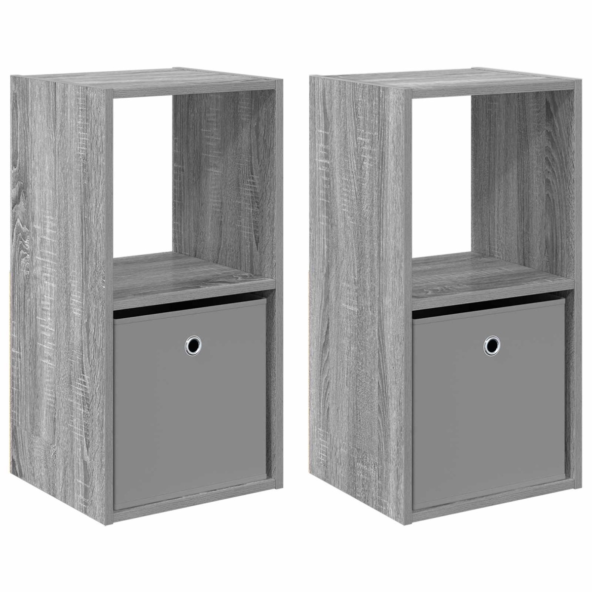 vidaXL Κομοδίνο 2 τμχ. Γκρίζο Σονομα 35 x 32 x 68,5 εκ