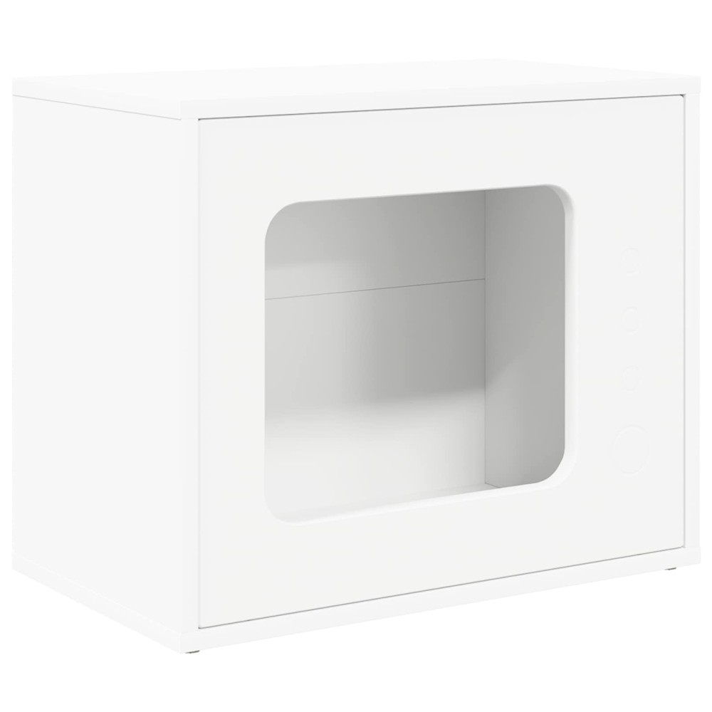 vidaXL Σπίτι Γάτας Λευκό 51 x 30 x 42,5 εκ Επεξεργασμένο Ξύλο