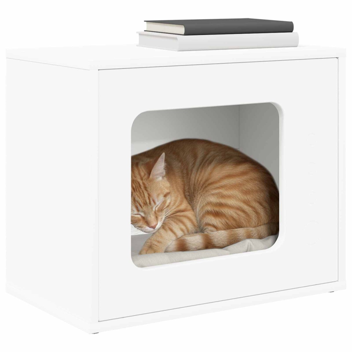 vidaXL Σπίτι Γάτας Λευκό 51 x 30 x 42,5 εκ Επεξεργασμένο Ξύλο