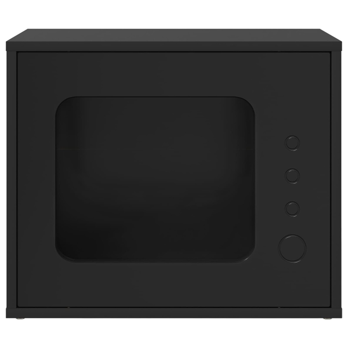vidaXL Σπίτι Γάτας Μαύρο 51 x 30 x 42,5 εκ Επεξεργασμένο Ξύλο