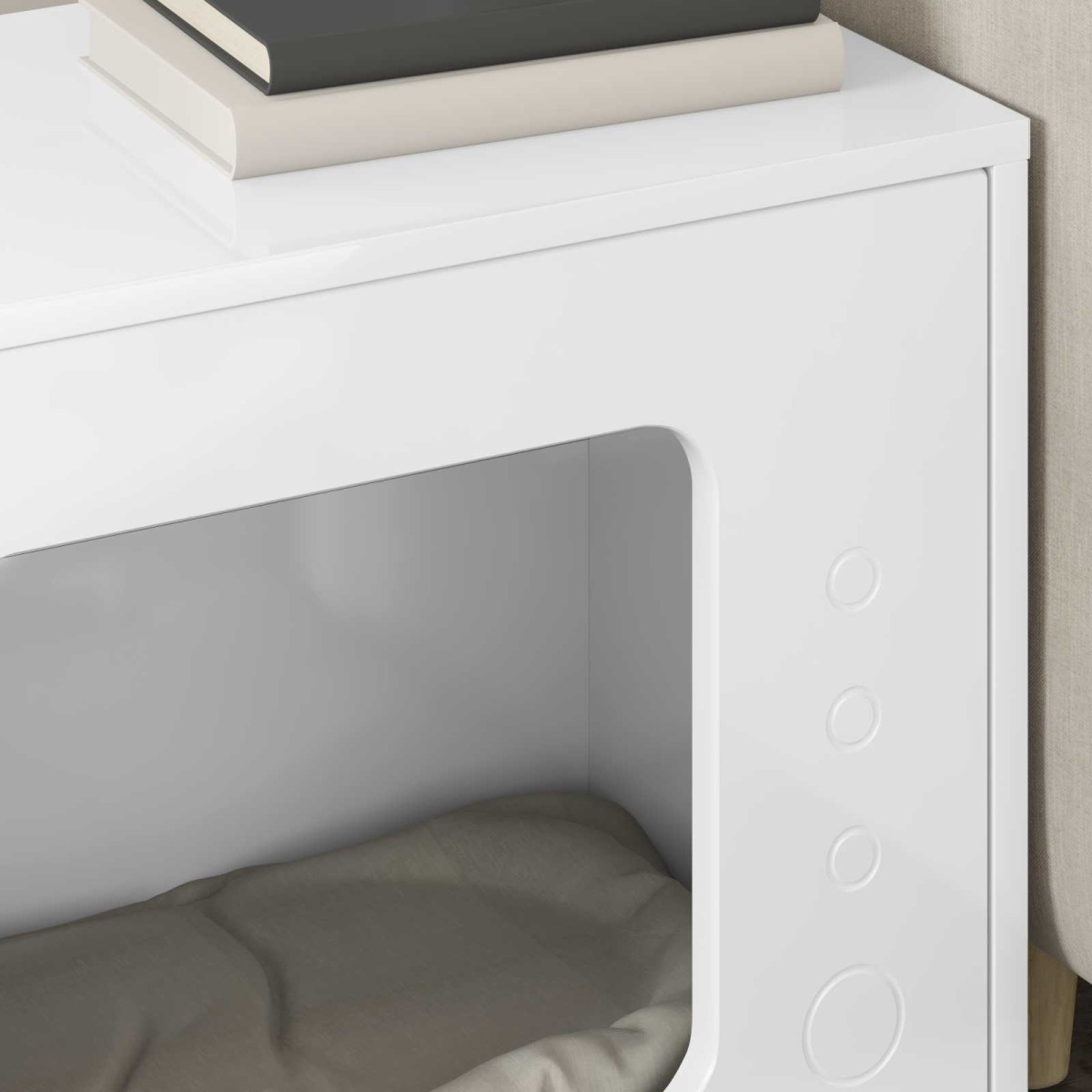 vidaXL Σπίτι Γάτας Λαμπερό Λευκό 51 x 30 x 42,5 εκ Επεξεργασμένο Ξύλο