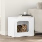 vidaXL Σπίτι Γάτας Λαμπερό Λευκό 51 x 30 x 42,5 εκ Επεξεργασμένο Ξύλο