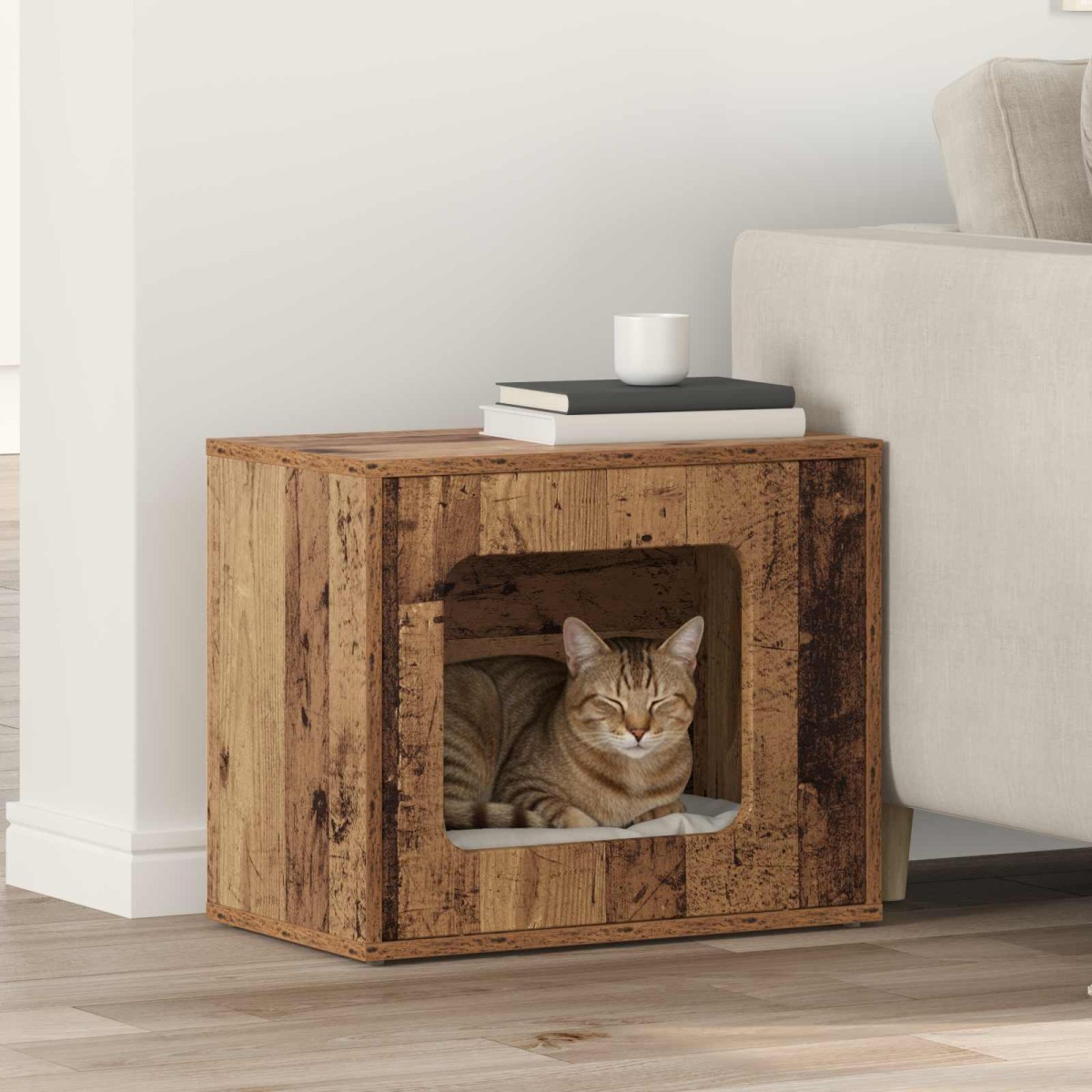 vidaXL Σπίτι Γάτας Παλιό ξύλο 51 x 30 x 42,5 εκ Επεξεργασμένο Ξύλο