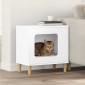 vidaXL Σπίτι Γάτας Λευκό 51 x 30 x 52 εκ. Επεξεργασμένο Ξύλο