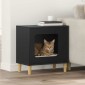 vidaXL Σπίτι Γάτας Μαύρο 51 x 30 x 52 εκ. Επεξεργασμένο Ξύλο