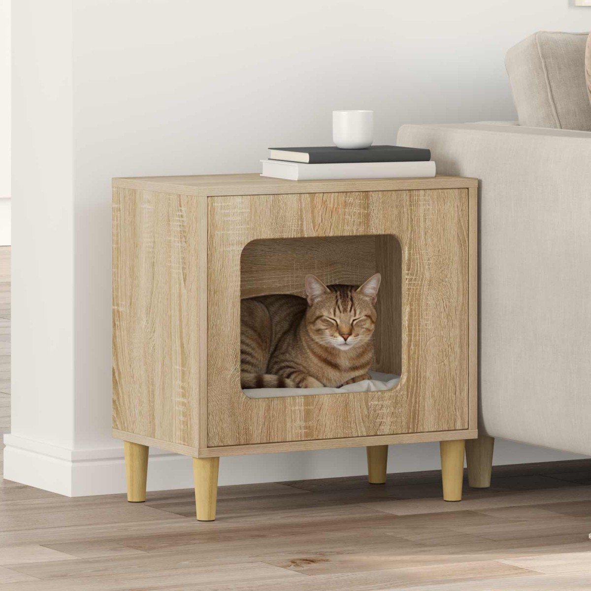 vidaXL Σπίτι Γάτας Σονόμα 51 x 30 x 52 εκ. Επεξεργασμένο Ξύλο