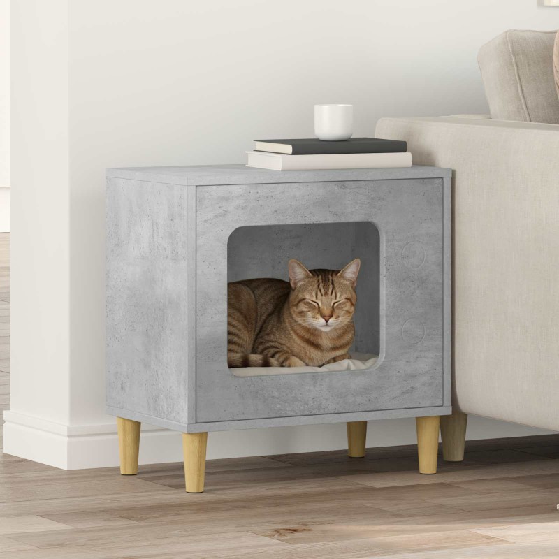 vidaXL Σπίτι Γάτας Σκυρόδεμα 51 x 30 x 52 εκ. Επεξεργασμένο Ξύλο