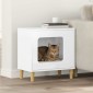 vidaXL Σπίτι Γάτας Λαμπερό Λευκό 51 x 30 x 52 εκ. Επεξεργασμένο Ξύλο