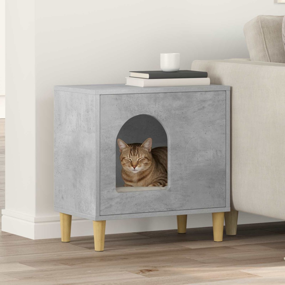 vidaXL Σπίτι Γάτας Σκυρόδεμα 51 x 30 x 52 εκ. Επεξεργασμένο Ξύλο