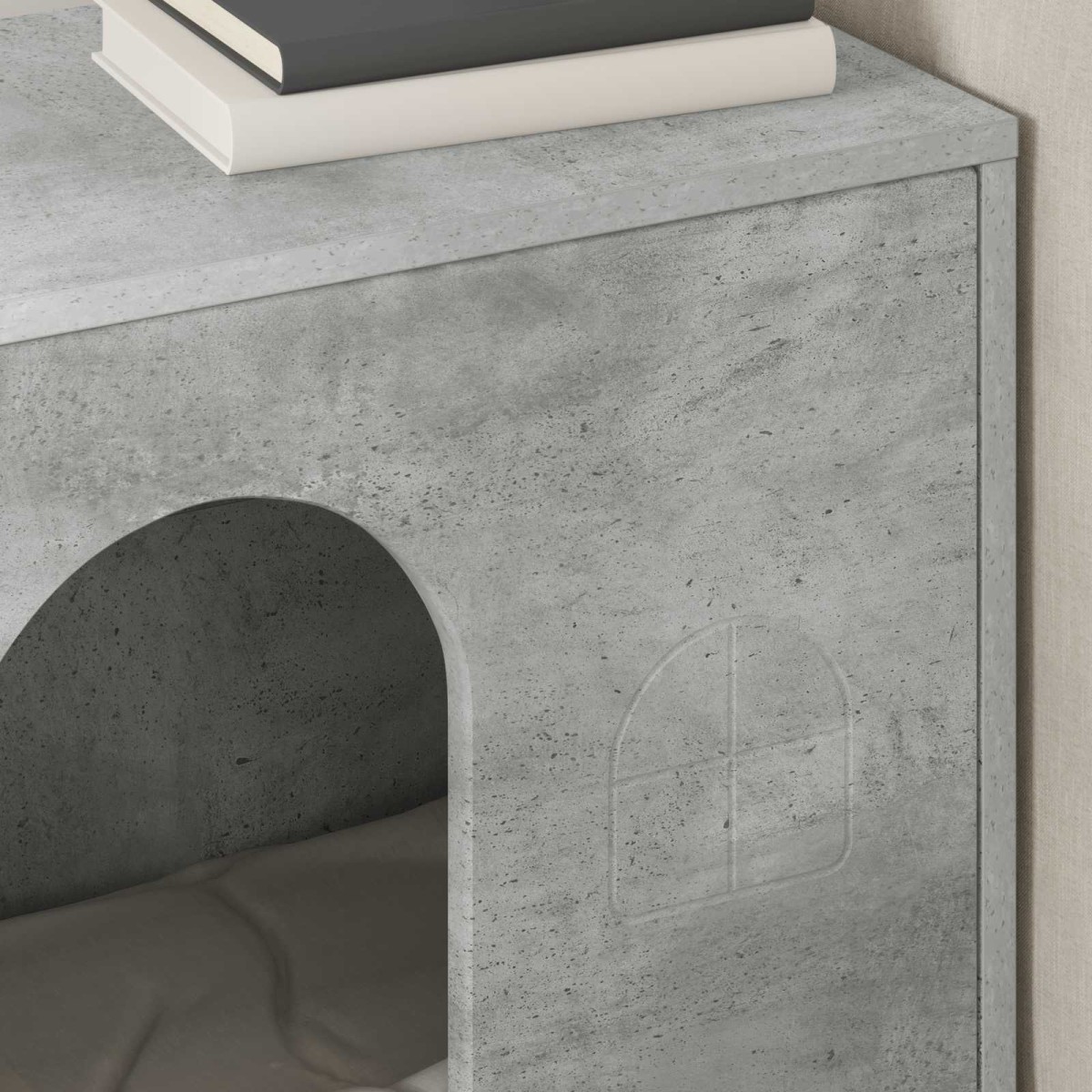 vidaXL Σπίτι Γάτας Σκυρόδεμα 51 x 30 x 52 εκ. Επεξεργασμένο Ξύλο