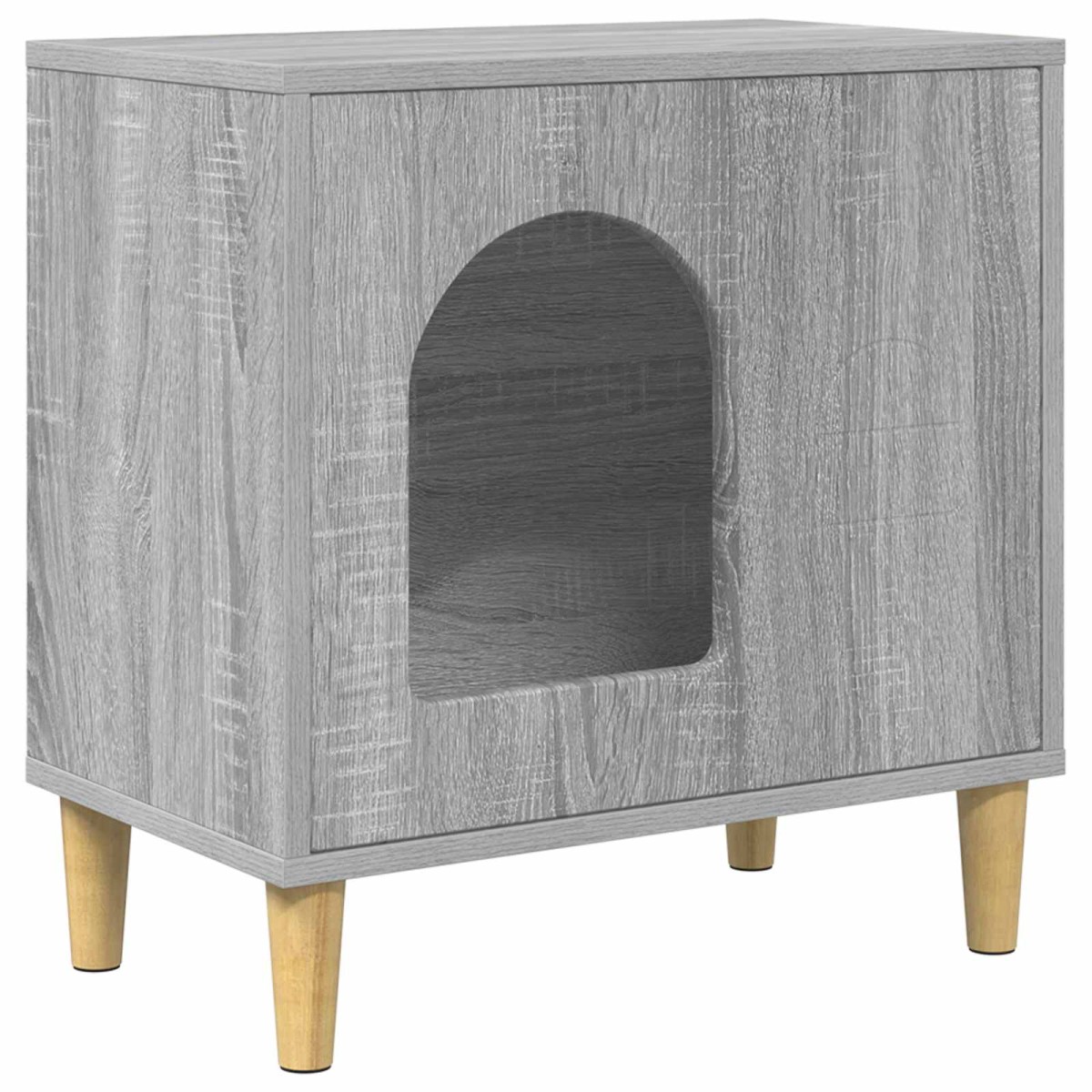 vidaXL Σπίτι Γάτας Γκρίζο Σονομα 51 x 30 x 52 εκ. Επεξεργασμένο Ξύλο
