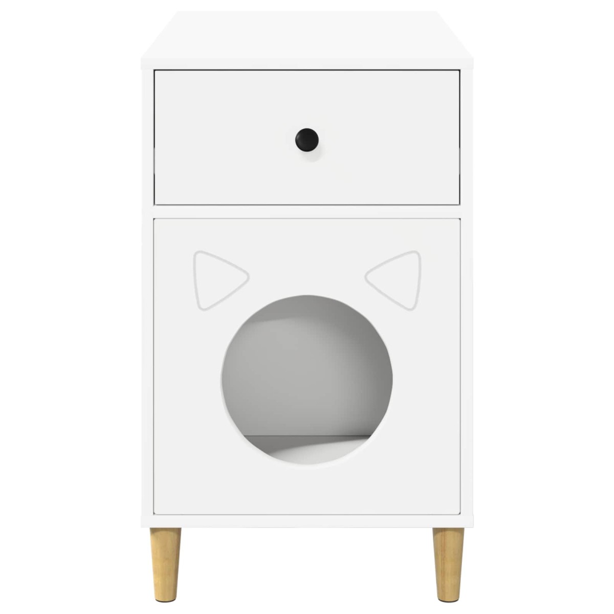 vidaXL Σπίτι Γάτας Λευκό 72 x 42.5 x 70 εκ. Επεξεργασμένο Ξύλο
