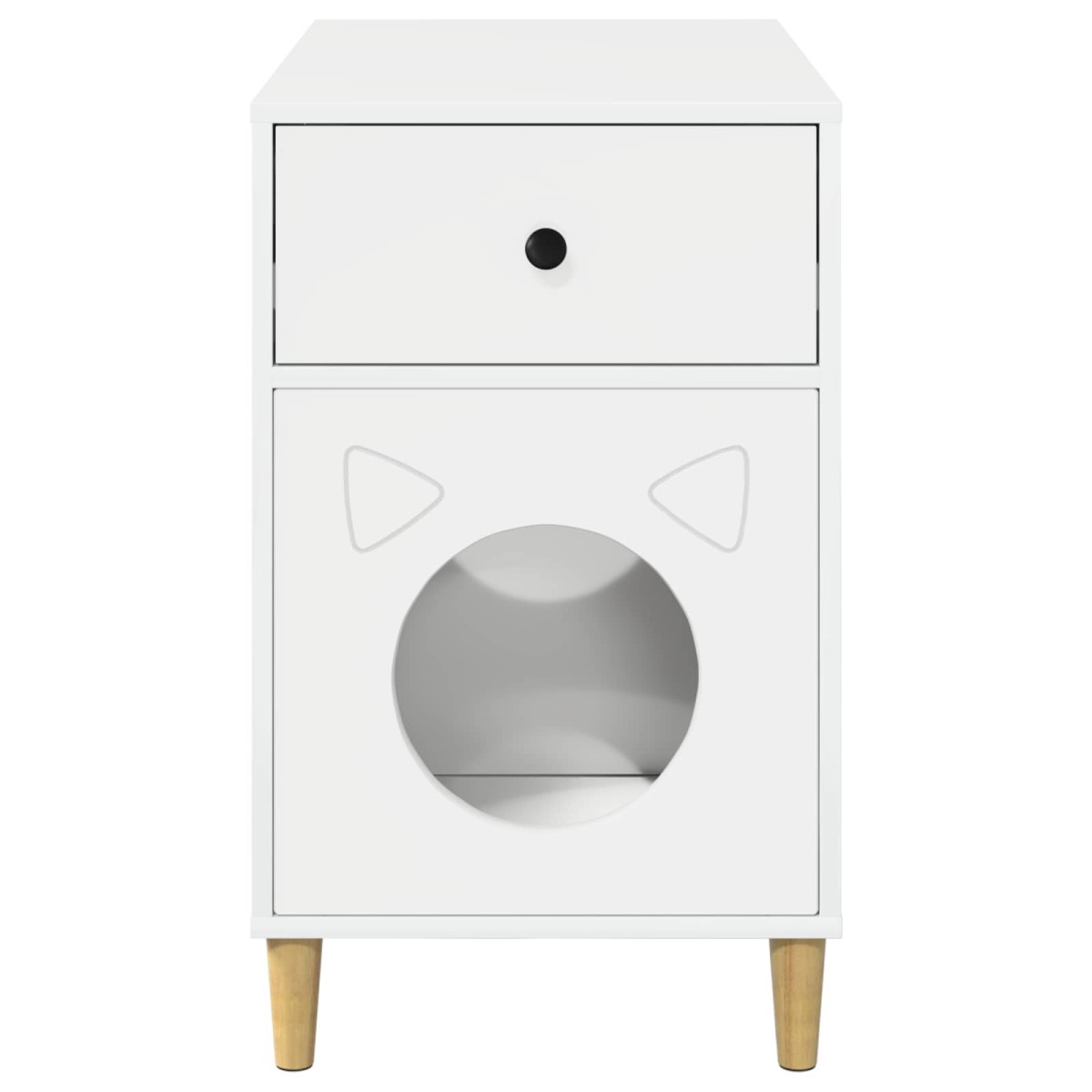 vidaXL Σπίτι Γάτας Λαμπερό Λευκό 72 x 42.5 x 70 εκ. Επεξεργασμένο Ξύλο