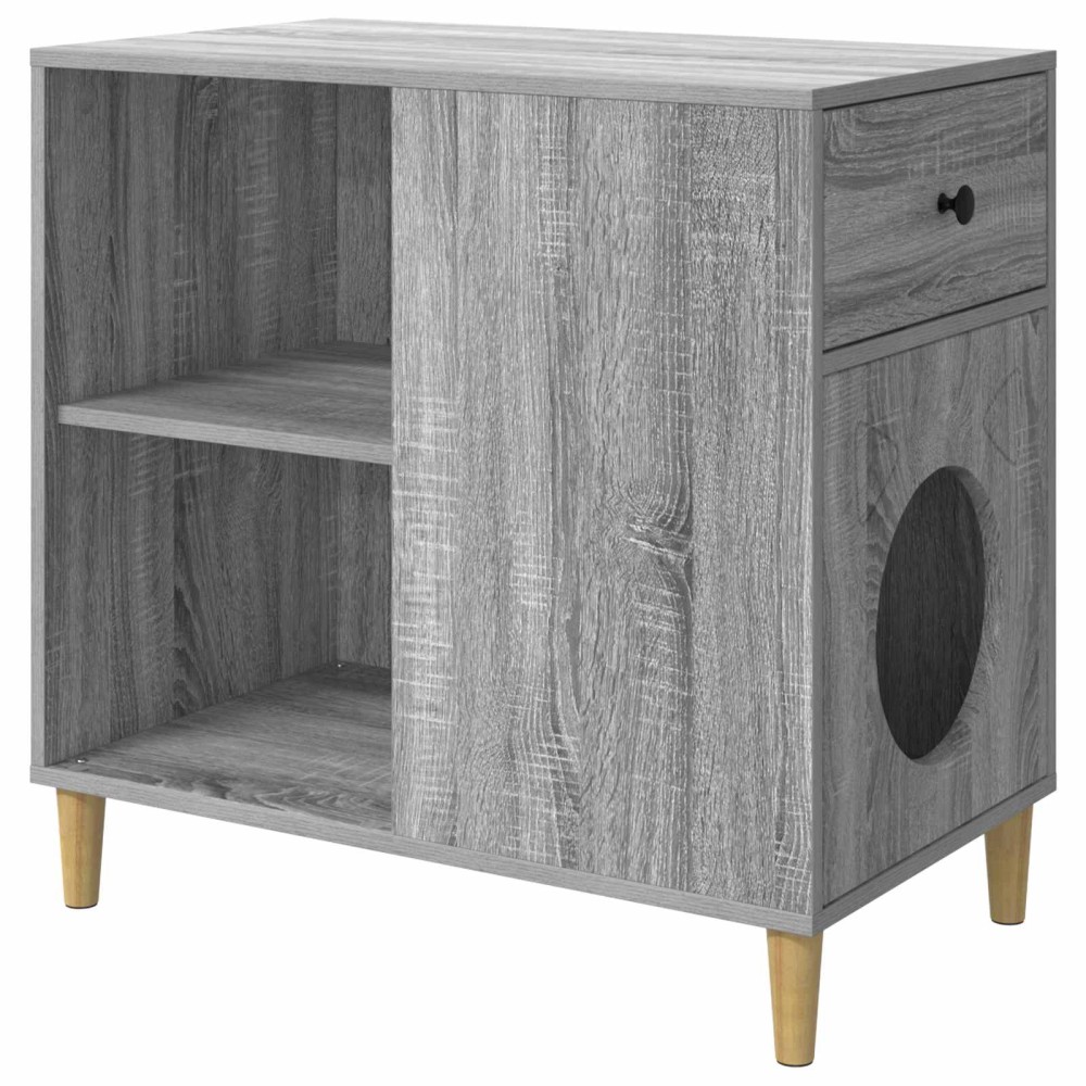 vidaXL Σπίτι Γάτας Γκρίζο Σονομα 72 x 42.5 x 70 εκ. Επεξεργασμένο Ξύλο