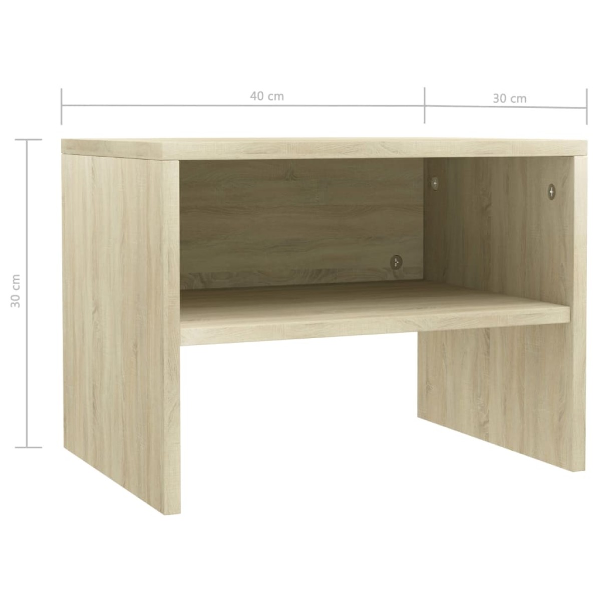 vidaXL Κομοδίνα 2 τεμ. Sonoma Δρυς 40 x 30 x 30 εκ. από Μοριοσανίδα