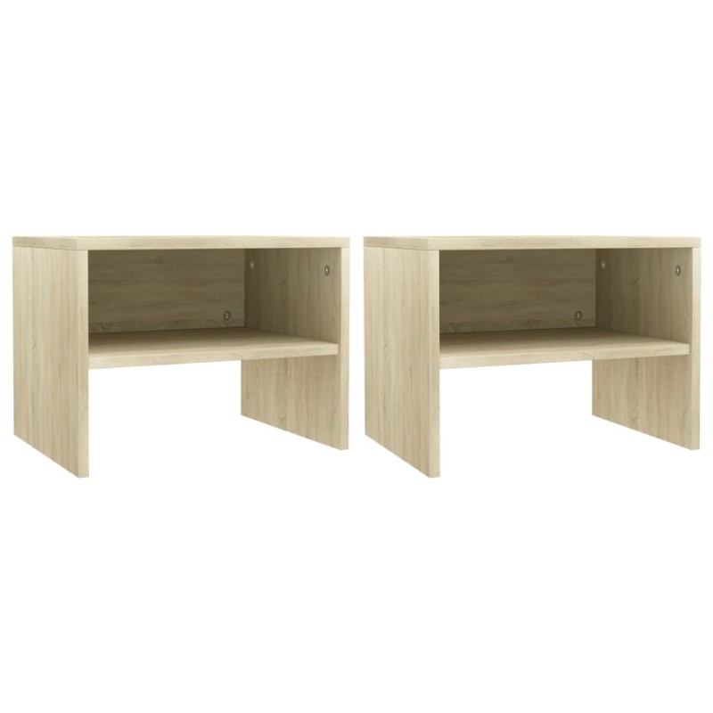 vidaXL Κομοδίνα 2 τεμ. Sonoma Δρυς 40 x 30 x 30 εκ. από Επεξ. Ξύλο
