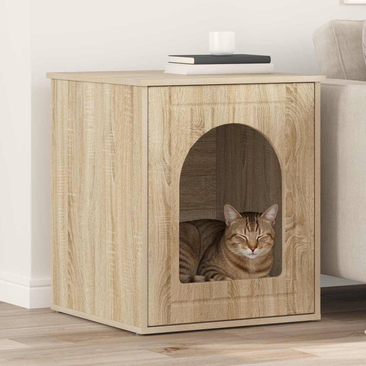 vidaXL Σπίτι Γάτας Σονόμα 53 x 52 x 62 εκ Επεξεργασμένο Ξύλο
