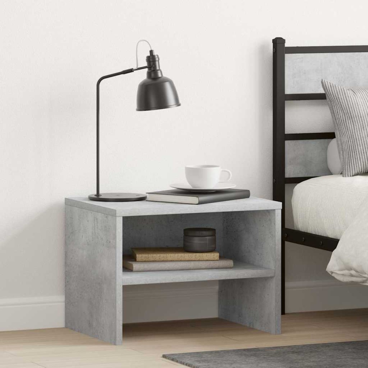 vidaXL Κομοδίνο Γκρι του Σκυροδέματος 40 x 30 x 30 εκ. από Μοριοσανίδα