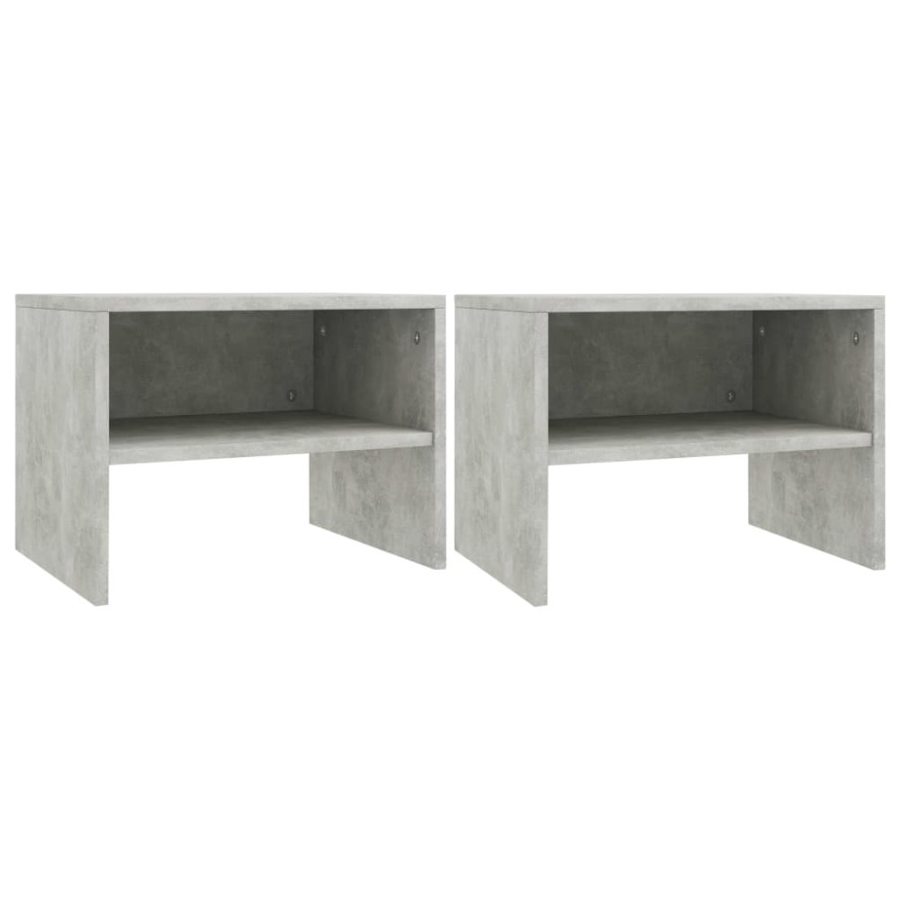 vidaXL Κομοδίνα 2 τεμ. Γκρι Σκυροδέματος 40x30x30 εκ. από Επεξ. Ξύλο