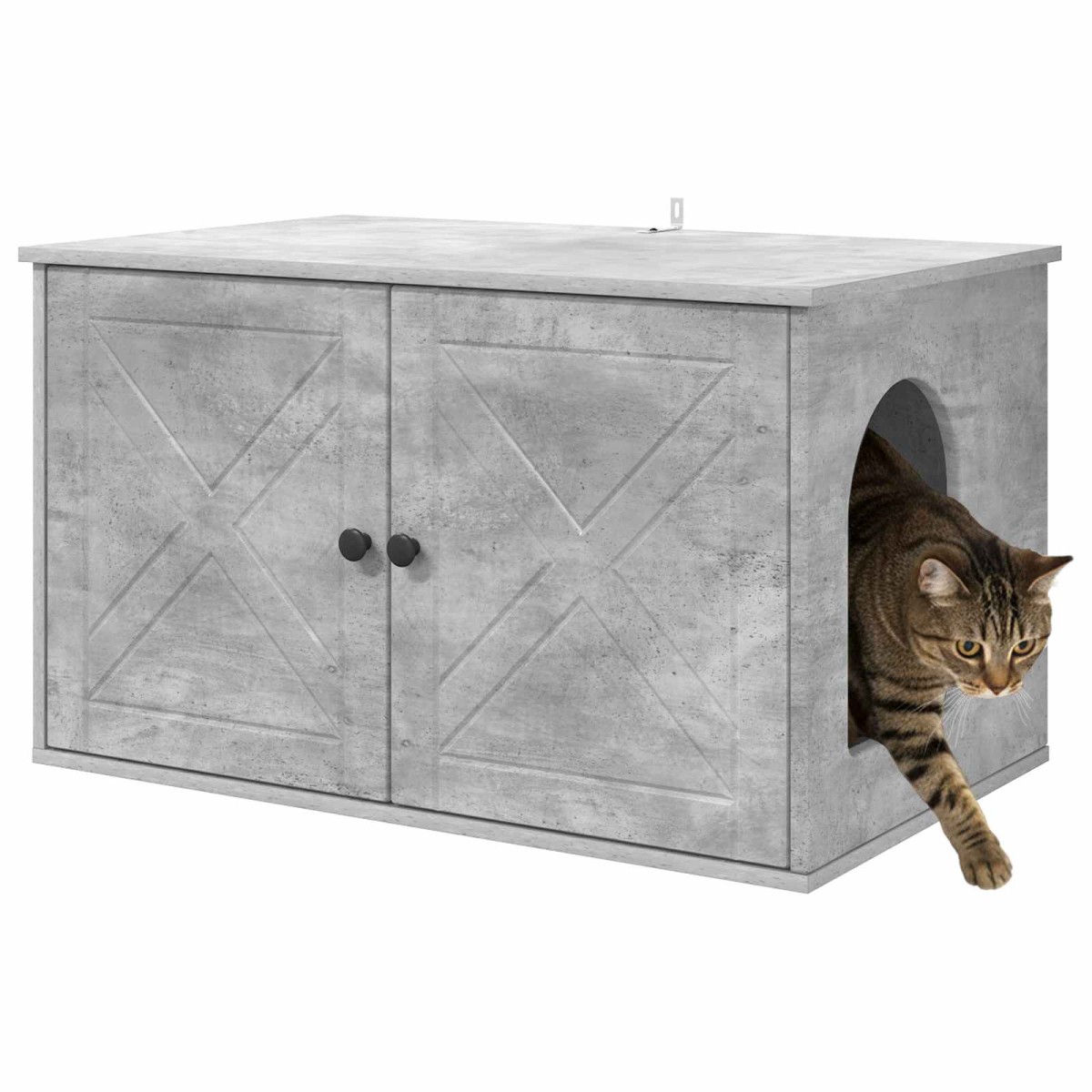 vidaXL Σπίτι Γάτας Σκυρόδεμα 85 x 55 x 50,5 εκ Επεξεργασμένο Ξύλο