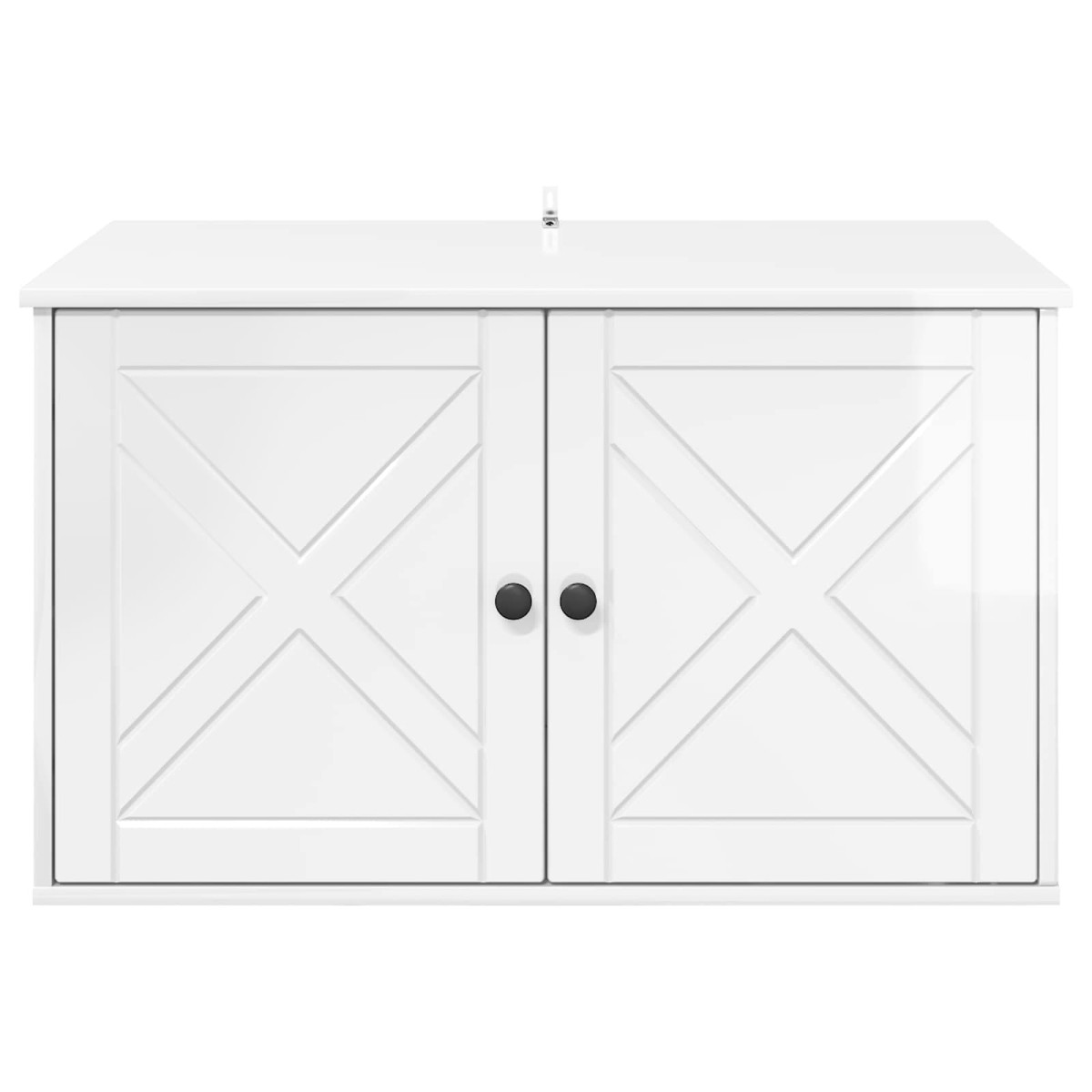 vidaXL Σπίτι Γάτας Λαμπερό Λευκό 85 x 55 x 50,5 εκ Επεξεργασμένο Ξύλο