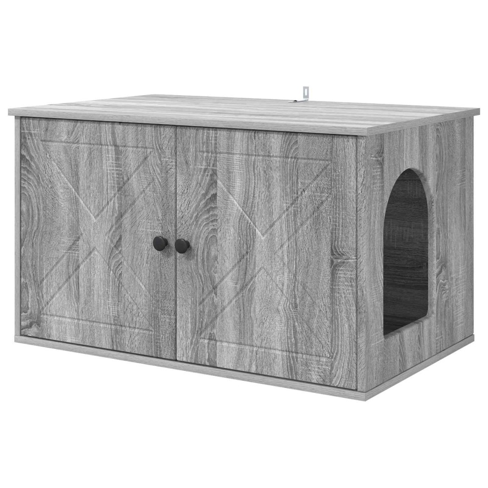 vidaXL Σπίτι Γάτας Γκρίζο Σονομα 85 x 55 x 50,5 εκ Επεξεργασμένο Ξύλο