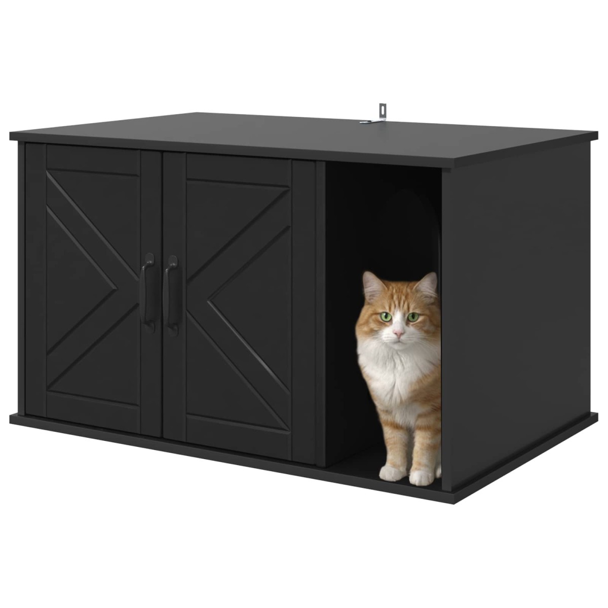 vidaXL Σπίτι Γάτας Μαύρο 85 x 55 x 50,5 εκ. Επεξεργασμένο Ξύλο