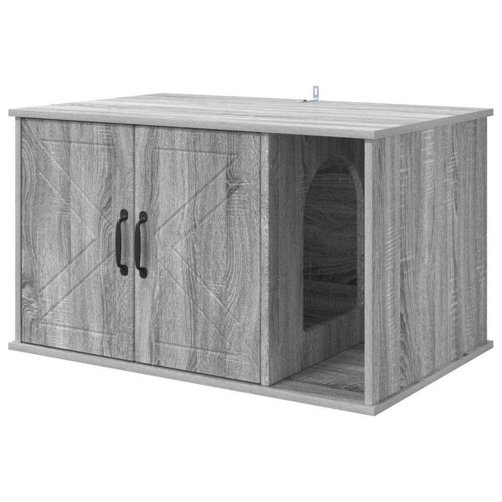 vidaXL Σπίτι Γάτας Γκρίζο Σονομα 85 x 55 x 50,5 εκ. Επεξεργασμένο Ξύλο