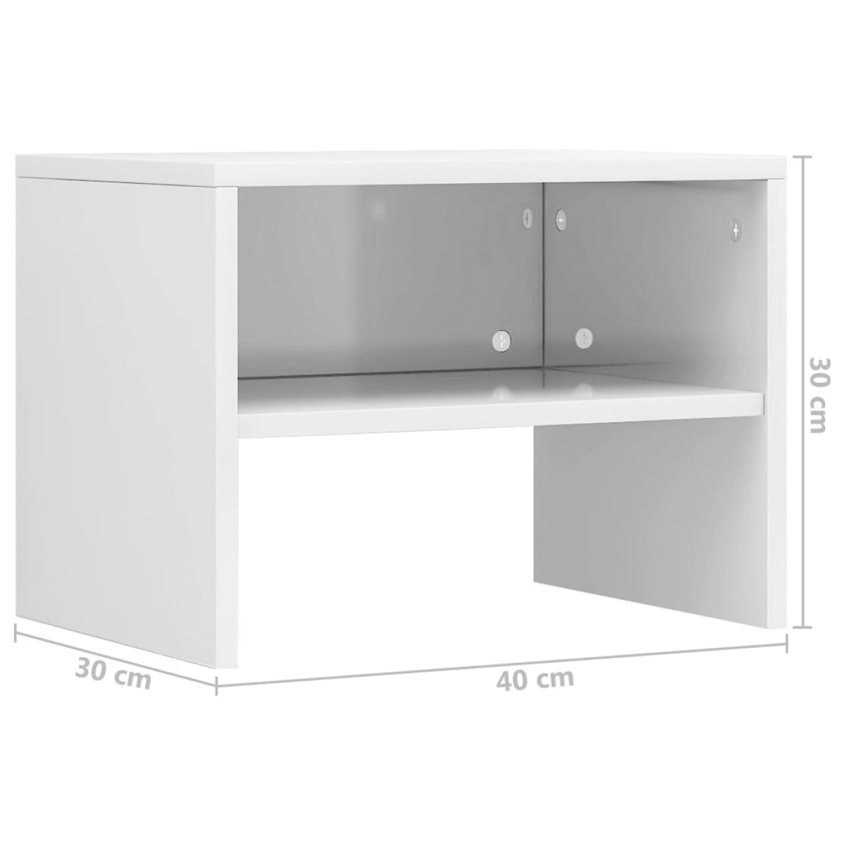 vidaXL Κομοδίνο Γυαλιστερό Λευκό 40 x 30 x 30 εκ. από Μοριοσανίδα