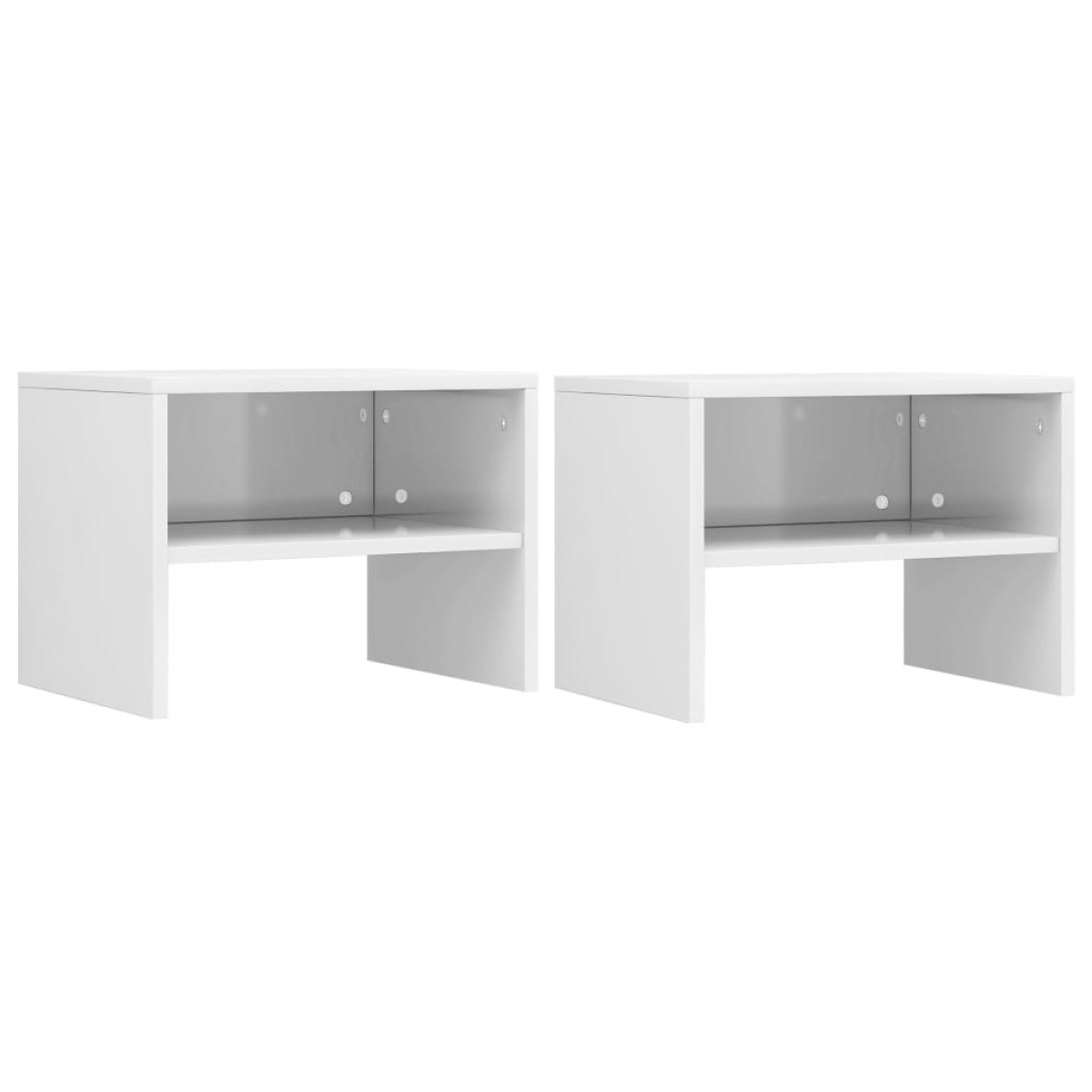 vidaXL Κομοδίνα 2 τεμ. Γυαλιστερό Λευκό 40x30x30 εκ. από Μοριοσανίδα