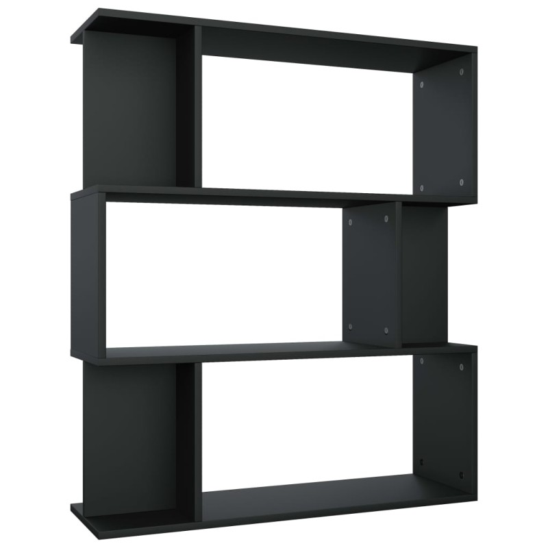vidaXL Βιβλιοθήκη/Διαχωριστικό Χώρου Μαύρο 80x24x96 εκ. Επεξ. Ξύλο