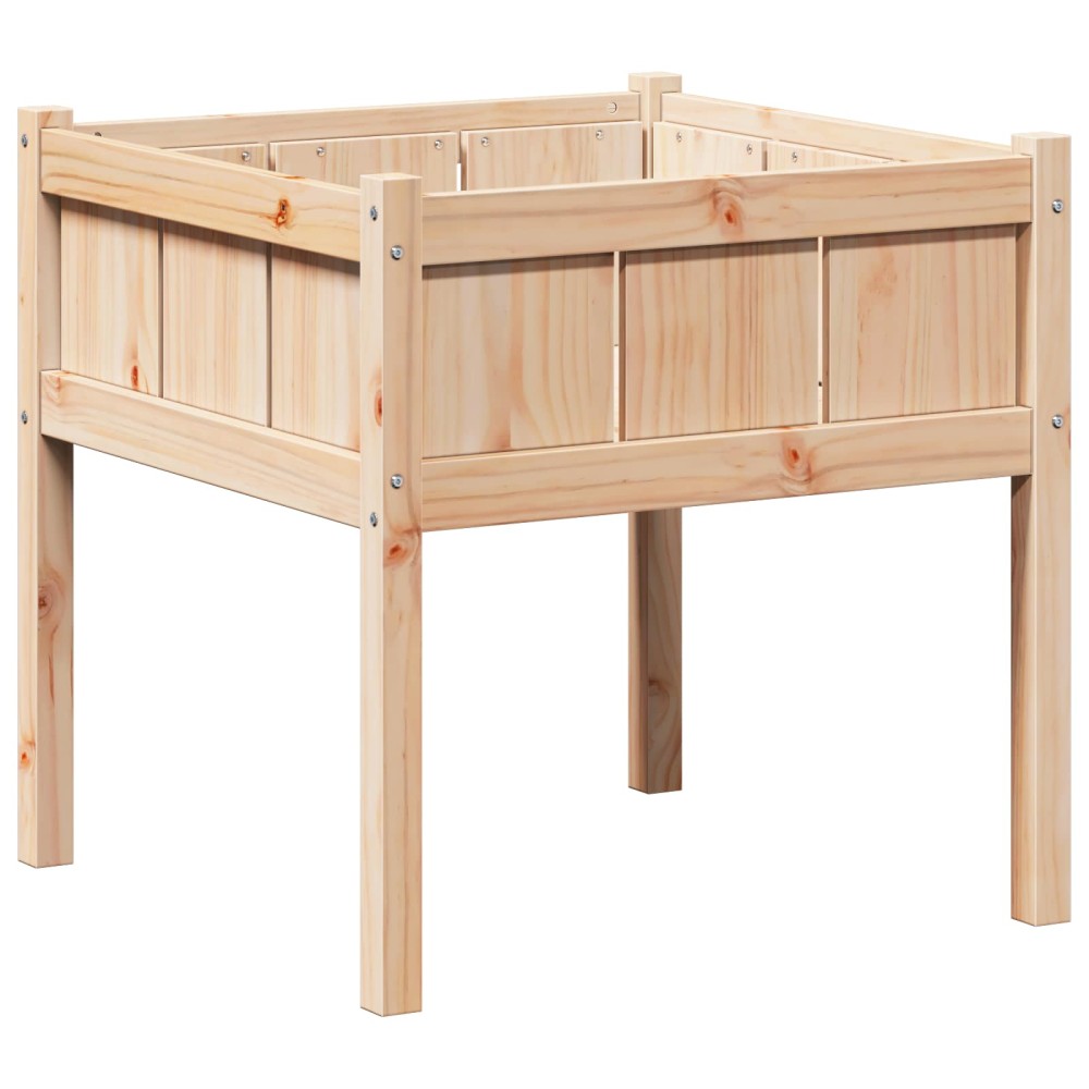 vidaXL Γλάστρα Κήπου Φύση 70 x 70 x 70 cm Στερεά ξυλεία πεύκου
