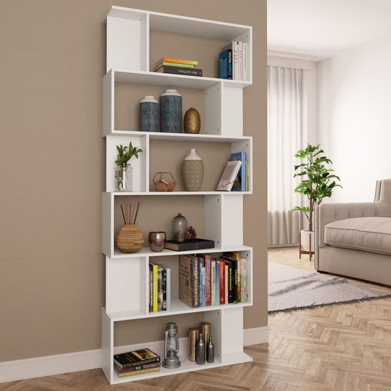 vidaXL Βιβλιοθήκη/Διαχωριστικό Χώρου Λευκό 80x24x192 εκ. Επεξ. Ξύλο