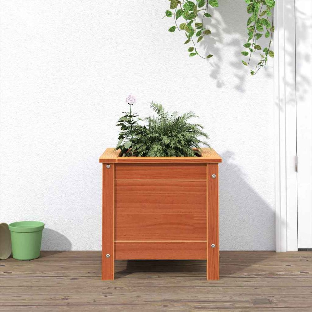 vidaXL Γλάστρα Κήπου Κερωτό καφέ 40 x 40 x 39 cm Στερεά ξυλεία πεύκου