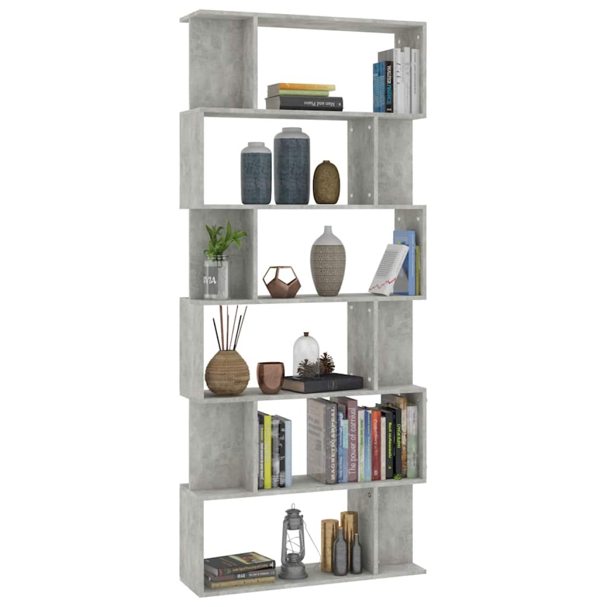 vidaXL Βιβλιοθήκη/Διαχωριστικό Γκρι Σκυροδέμ. 80x24x192 εκ Μοριοσανίδα