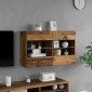 vidaXL Ντουλάπι Τηλεόρασης Τοίχου 98,5 x 30 x 60,5 εκ Παλιό Ξύλο