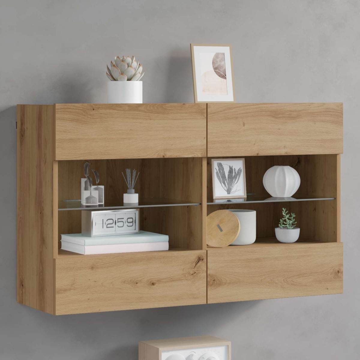 vidaXL Ντουλάπι Τηλεόρασης Τοίχου 98,5 x 30 x 60,5 εκ Artisan Oak