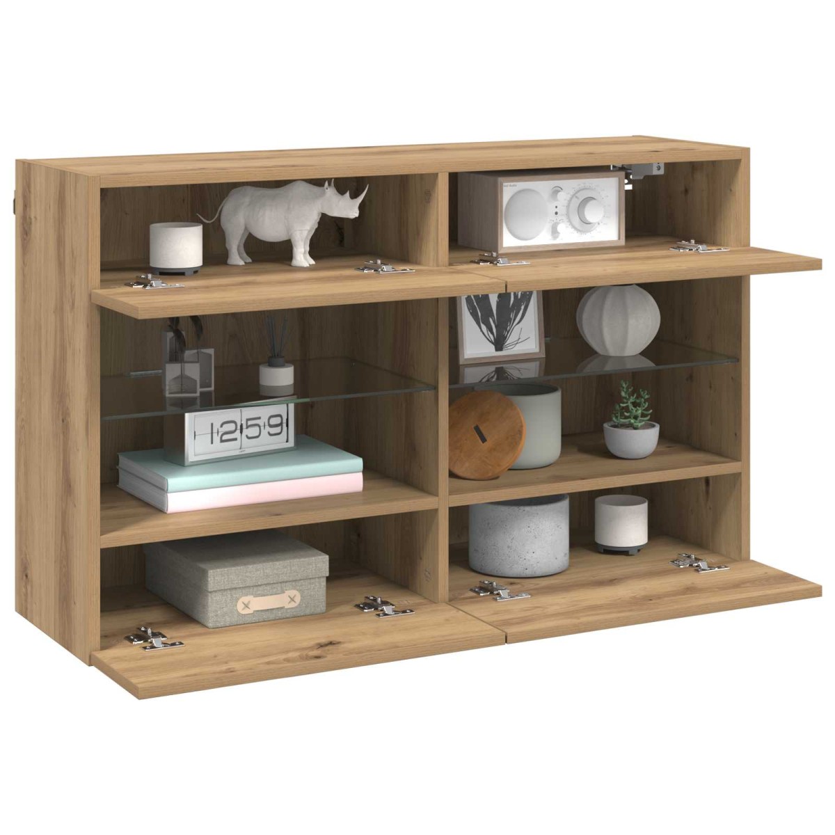 vidaXL Ντουλάπι Τηλεόρασης Τοίχου 98,5 x 30 x 60,5 εκ Artisan Oak