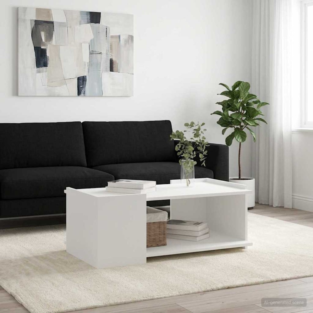 vidaXL Τραπεζάκι σαλονιού Λευκό 90 x 50 x 33 εκ. Επεξεργασμένο Ξύλο