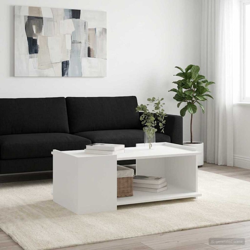 vidaXL Τραπεζάκι σαλονιού Λευκό 90 x 50 x 33 εκ. Επεξεργασμένο Ξύλο