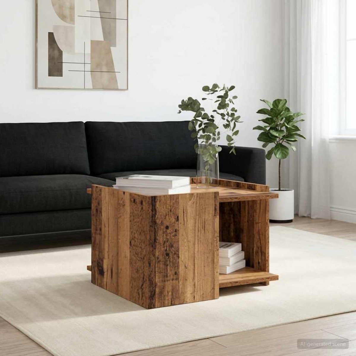 vidaXL Τραπεζάκι σαλονιού Παλαιωμένο ξύλο 50,5 x 50 x 33 εκ.