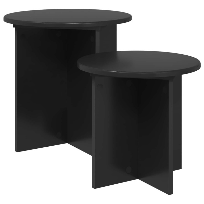 vidaXL Σετ βοηθητικά τραπεζάκια 2 τμχ. Μαύρη Δρυς Ø 45 x 45 εκ.