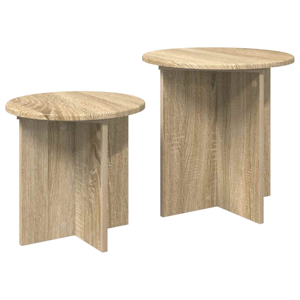 vidaXL Σετ βοηθητικά τραπεζάκια 2 τμχ. Sonoma Δρυς Ø 45 x 45 εκ.