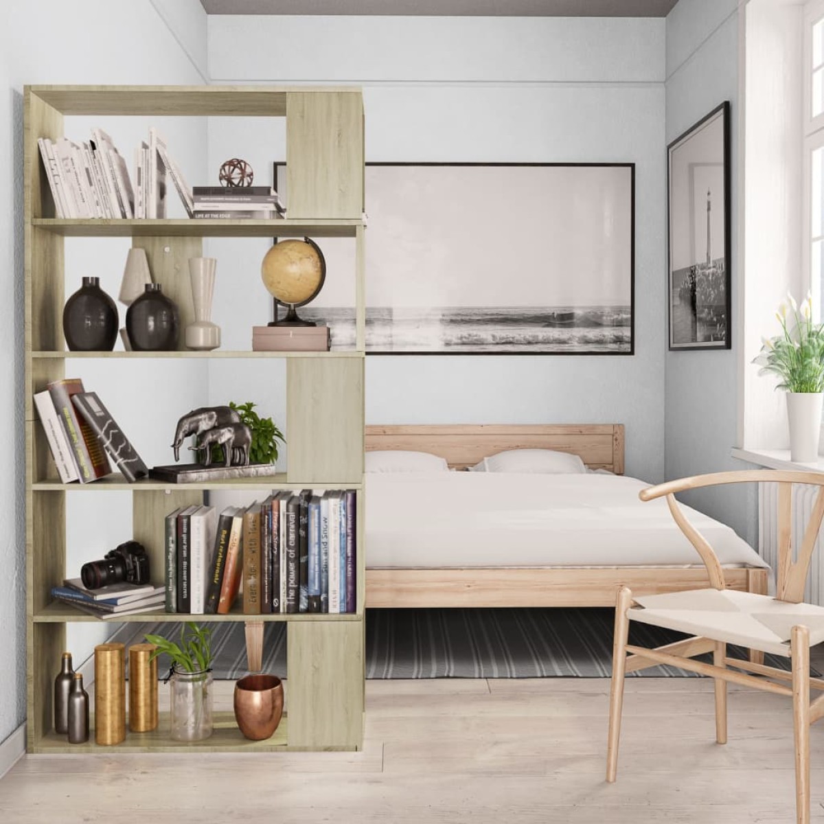 vidaXL Βιβλιοθήκη/Διαχωριστικό Sonoma Δρυς 80x24x159 εκ. Μοριοσανίδα