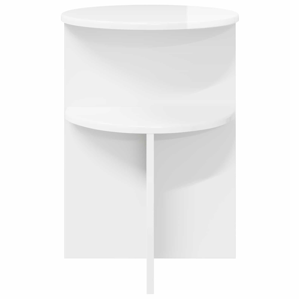 vidaXL Τραπεζάκι Πλευράς Γυαλιστερό Λευκό Ø 39,5 x 55 εκ.
