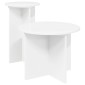 vidaXL Σετ βοηθητικά τραπεζάκια 2 τμχ. Λευκό Ø 45 x 35 cm