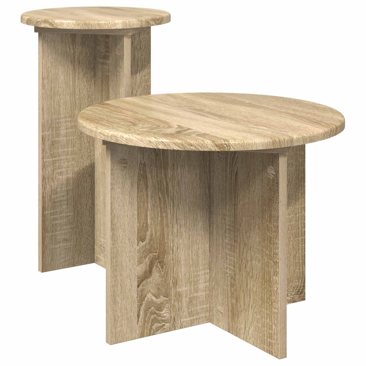 vidaXL Σετ βοηθητικά τραπεζάκια 2 τμχ. Sonoma Δρυς Ø 45 x 35 cm