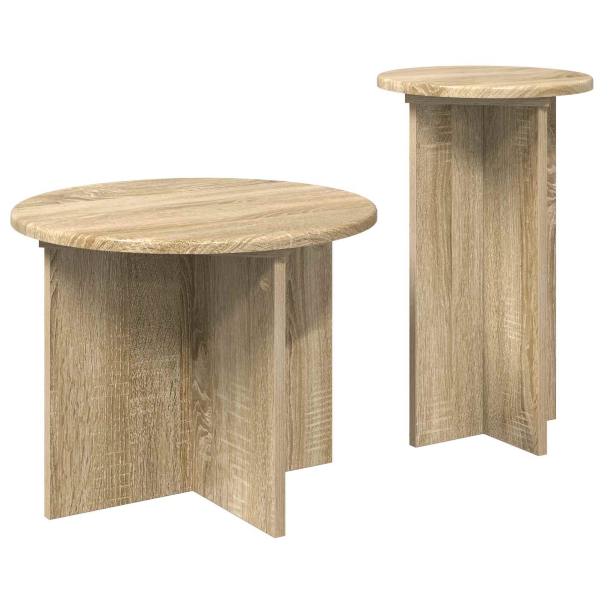 vidaXL Σετ βοηθητικά τραπεζάκια 2 τμχ. Sonoma Δρυς Ø 45 x 35 cm