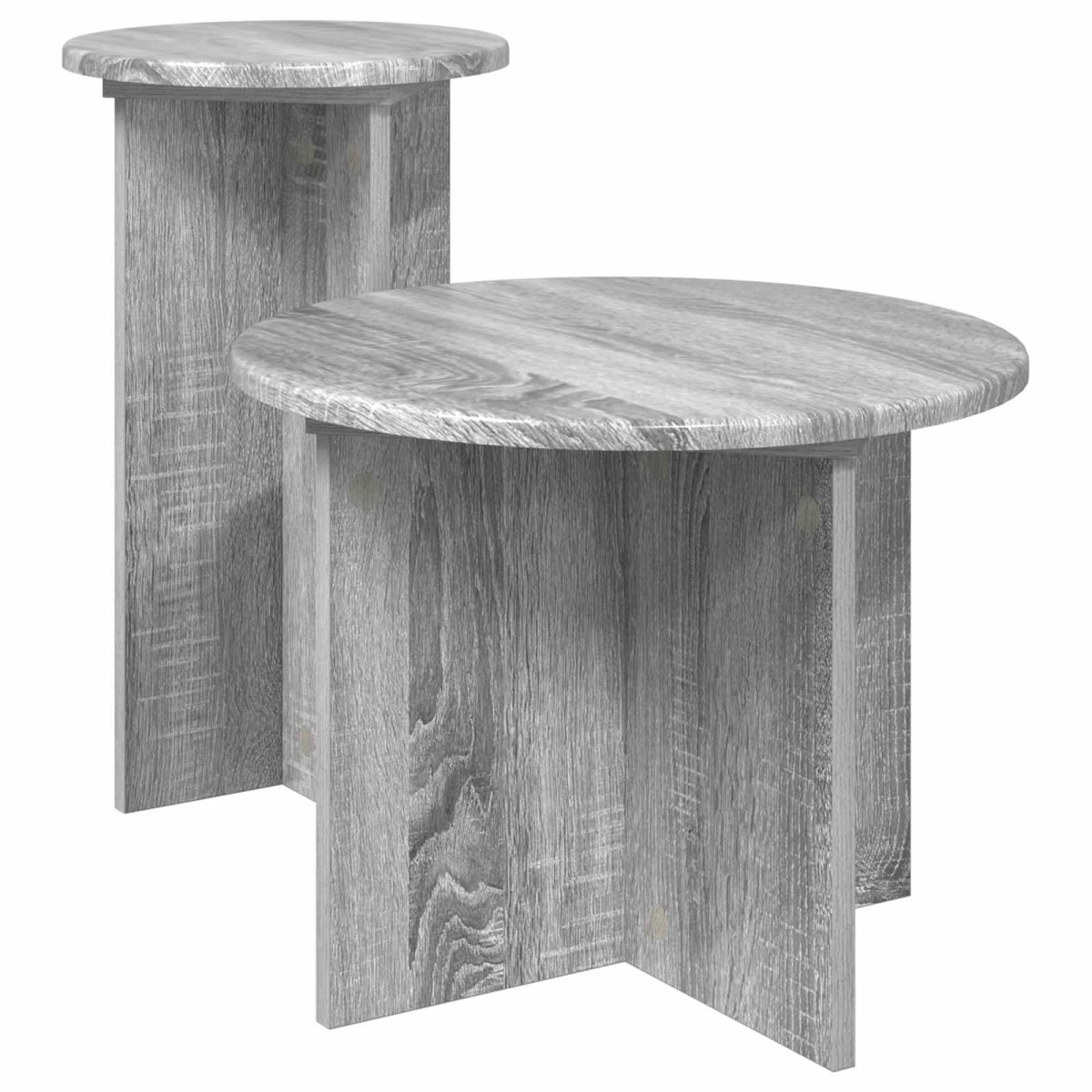 vidaXL Σετ βοηθητικά τραπεζάκια 2 τμχ. Γκρι Sonoma Ø 45 x 35 cm